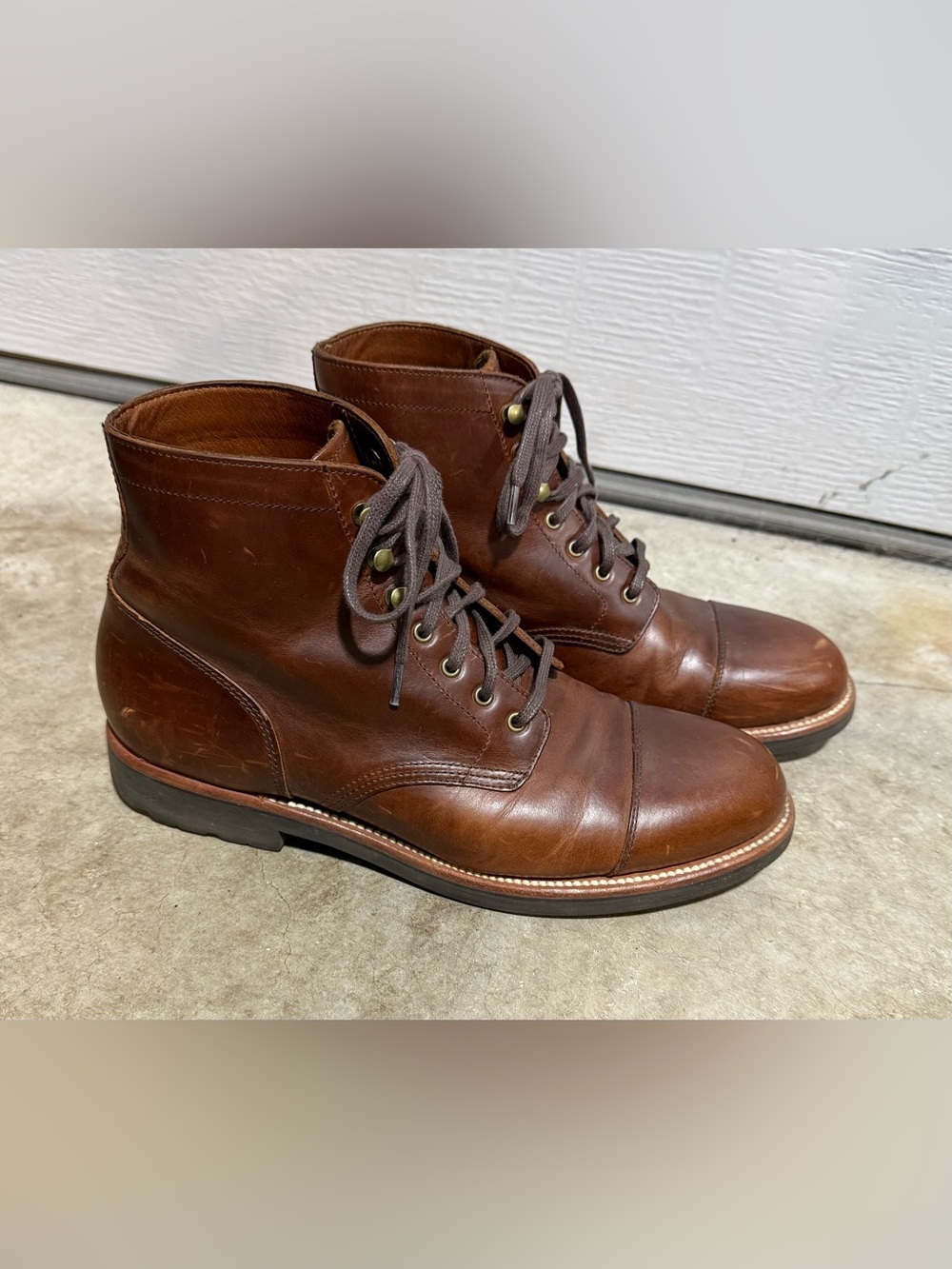 J. Crew Kenton Leather Cap-Toe Boots Sz 9M
